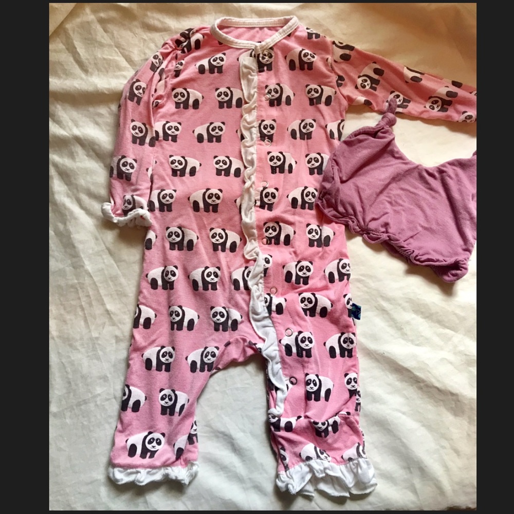 KicKee Pants Pink With Panda Size 0-3 Months